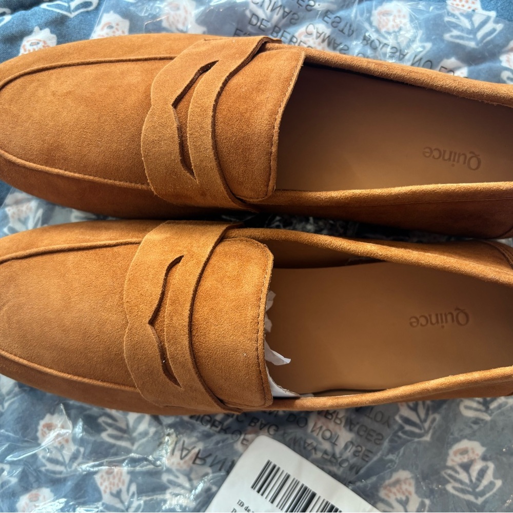 🧡 Quince Italian Leather Pointy Penny Loafer – Cognac, Size 9 (New Without Box) - Picture 7 of 9